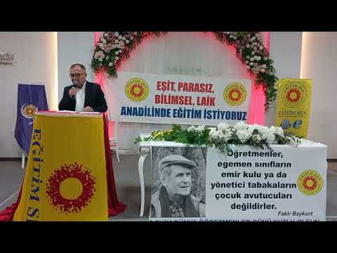 Eğitim Sen Adana Şube Başkanı Cudi İmrek, 5 Ekim Dünya Öğretmenler Günü Etkinliğinde Konuştu.