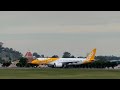 Scoot Embraer E190 E2 TR409 Taxi Takeoff Melaka Airport Malaysia 23 Oct 2024 Viewed From MFA