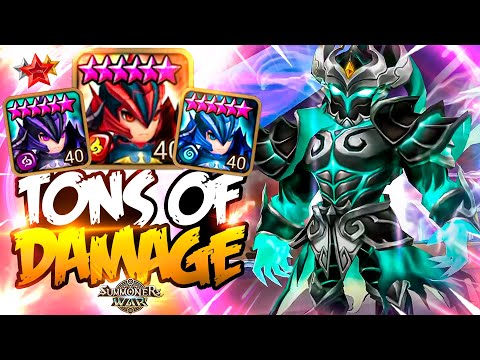 Crazy Damage DRAGON KNIGHTS+CRAIG DESTROY Enemies in Summoners War
