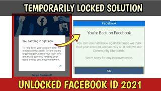Unlocked Temporarily Locked Facebook Account in 2021 | You Can