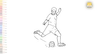 Soccer Player drawing easy | Art tutorial | How to draw football player step by step #artjanag