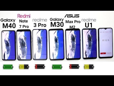 Samsung M40 Battery Drain Test I M40 Vs Redmi Note 7 Pro Vs Realme 3 Pro Vs M30 Vs Max Pro M2 Vs U1 Video