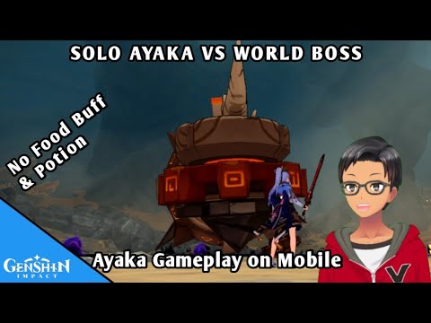 Solo Ayaka C0 vs Ruin Serpent on Genshin Mobile