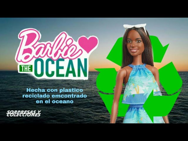 Vídeo relacionado con Barbie Loves The Ocean Vestido Flores Muñeca Rubia Hecha de plástico Reciclado, Juguete sostenible +3 años (Mattel HLP92)