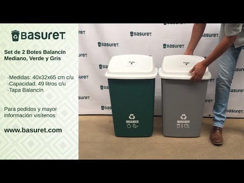 2 Botes De Basura Con Tapa Ecológicos Para Reciclaje 49 Lt | Mercado Libre
