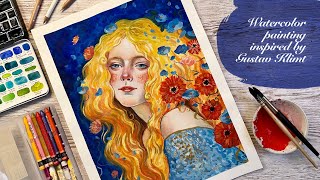 Portrait painting in watercolors