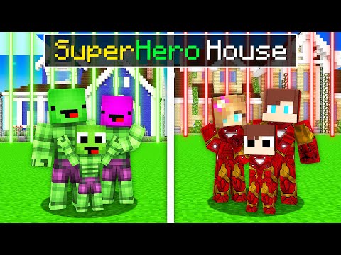 Superhero Family House Battle in Minecraft!