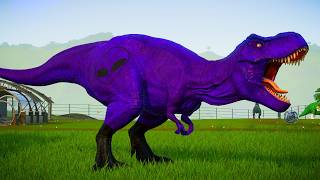 Tiranossauro Rex Roxo vs Triceratops do Ben 10 - Jogo de Dinossauro Jurassic World Evolution