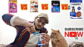 whiskas vs drools vs sheba vs purepet || Gravy food || review || fluffy cats