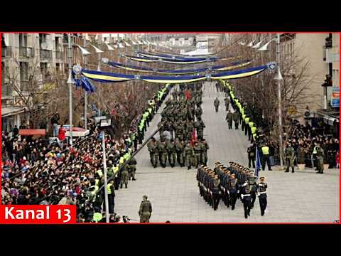 A military parade in Pristina, as Kosovo marks 18th anniversary of its independence