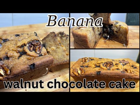 Chocolate Walnut Banana Cake Recipe l Moist And Fluffy Banana Cake l Cook With Nilofar Khan