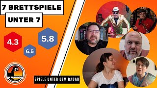 7 Brettspiele unter 7 - Welche Spiele sich trotzdem lohnen - Teil 9 mit Gästen
