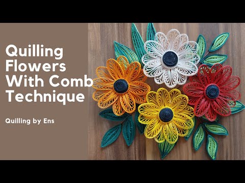 Quilling Flower with Comb Technique ||
