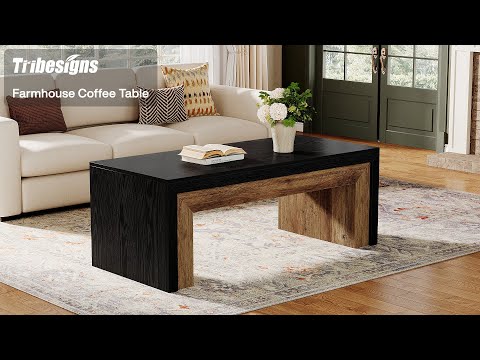 🖤✨ Tribesigns Color-Block Coffee Table: Sleek Style + Smart Function - SL0073