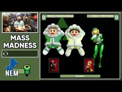 Mass Madness 39 SSBM - Bekvin/bonfire10 (Green) vs. MEAT/Ember (Red) - Melee Doubles WSF