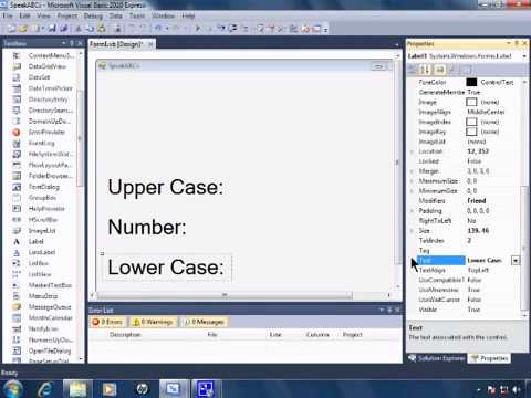 Visual Basic 2010 Express Tutorial 18   Form Setup and KeyPresses   SpeakABCs 2 11 2