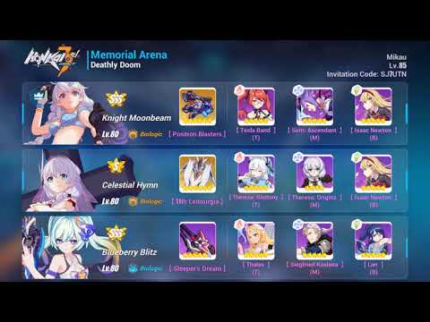 Honkai Impact 3 Exalted Memorial Arena - Doom - Tonatiuh - Shadow Knight - Gameplay - 99k