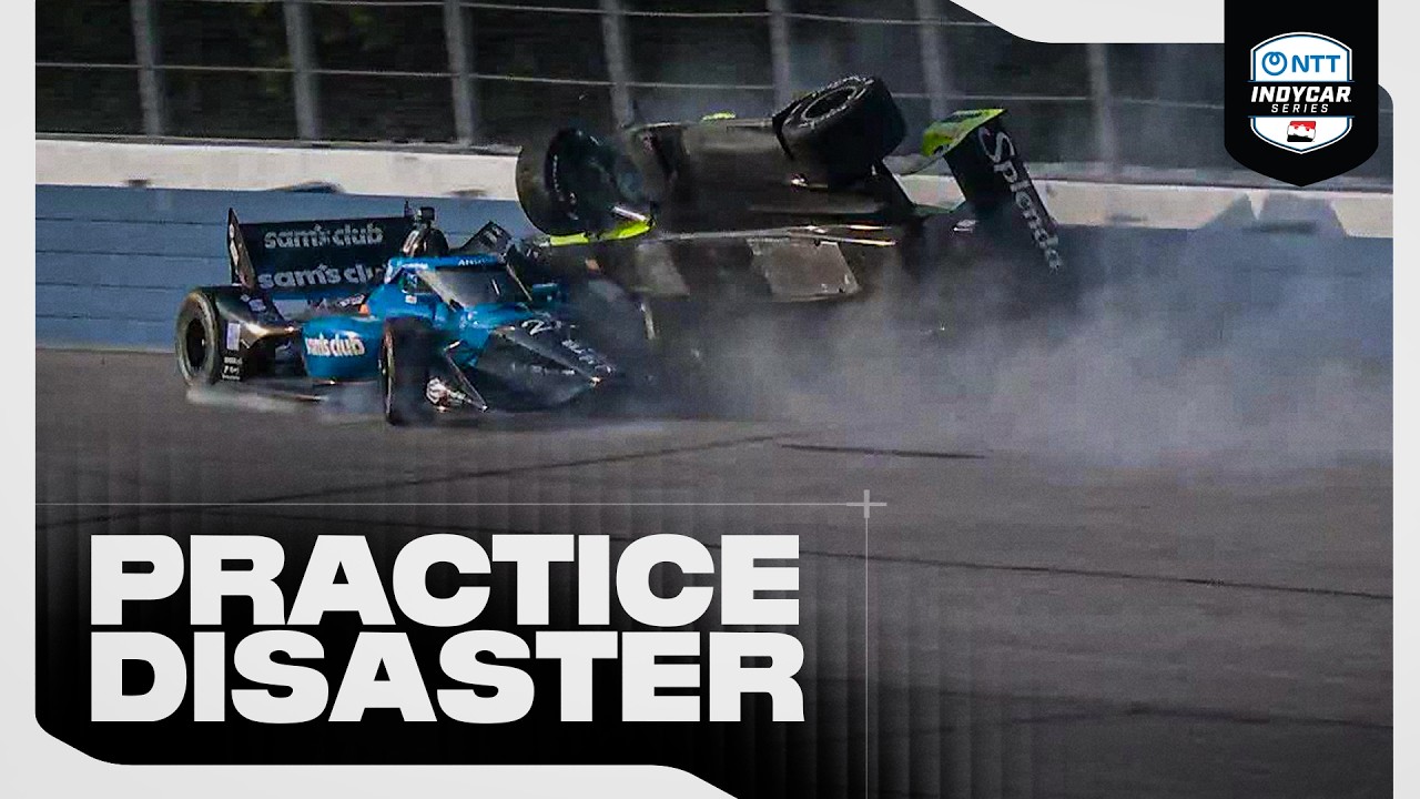 Every Angle of Kirkwood & Rasmussen's Practice Crash | 2026 INDYCAR at Milwaukee
