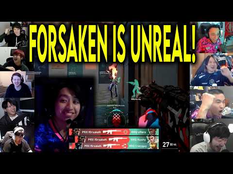 Valorant Streamers Reacts To PRX f0rsakeN HIT AN INSANE 1HP 1v3 CLUTCH Against RRQ In VCT