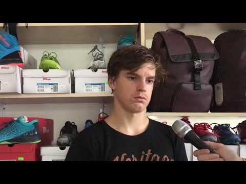 Matyáš Černý po prohře ve finále kvalifikace na Opava Indoor Open 2019