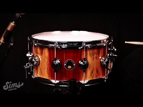 DW Collector's Private Reserve Exotic Padouk Over Maple Snare Drum Demo | Sims Music