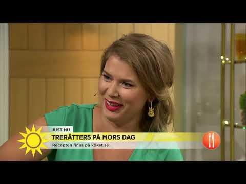 Jessica Frej lagar trerätters på Mors dag - Nyhetsmorgon (TV4)