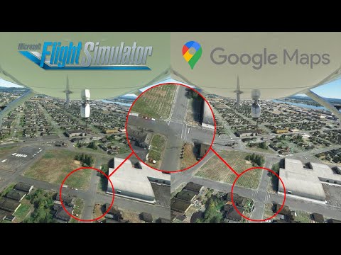 MSFS 2020 Map Enhancement Addon: Google Maps vs Default Map