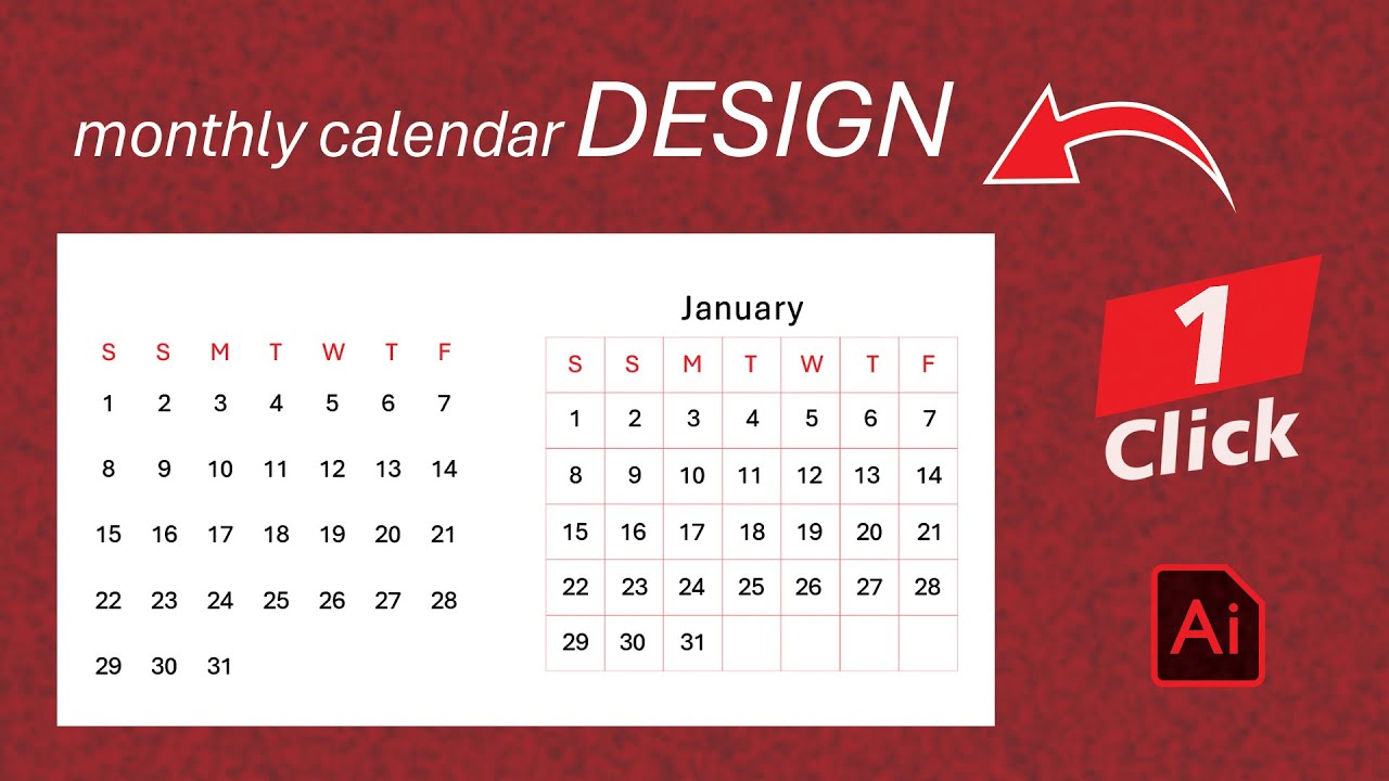 How to Make a Monthly Calendar Design in Adobe Illustrator with Script | Easy Scripts Professional