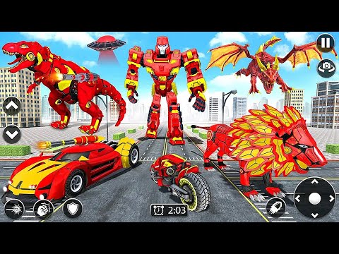 Multi Robot Transforming Games 2023: Lion Tank Car Robot Hero - Android iOS Gameplay