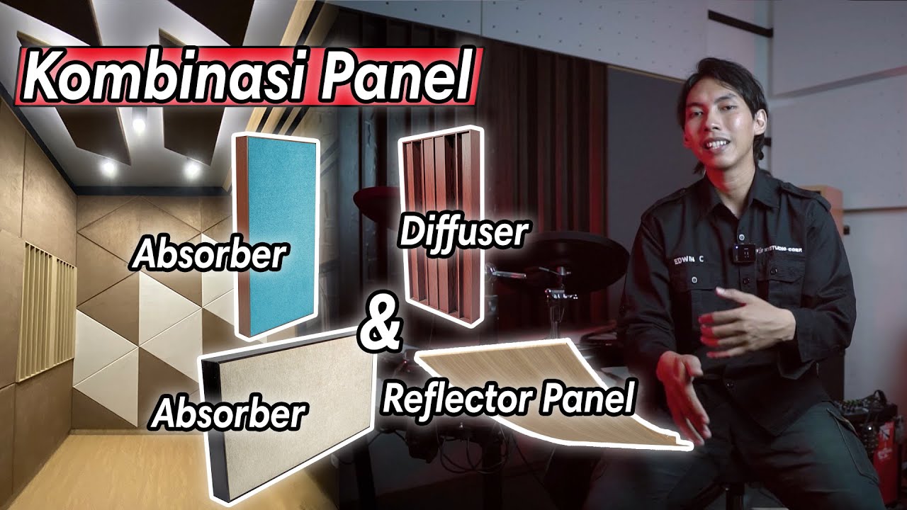 Kombinasi Panel Absorber + Diffuser dan Absorber + Reflector