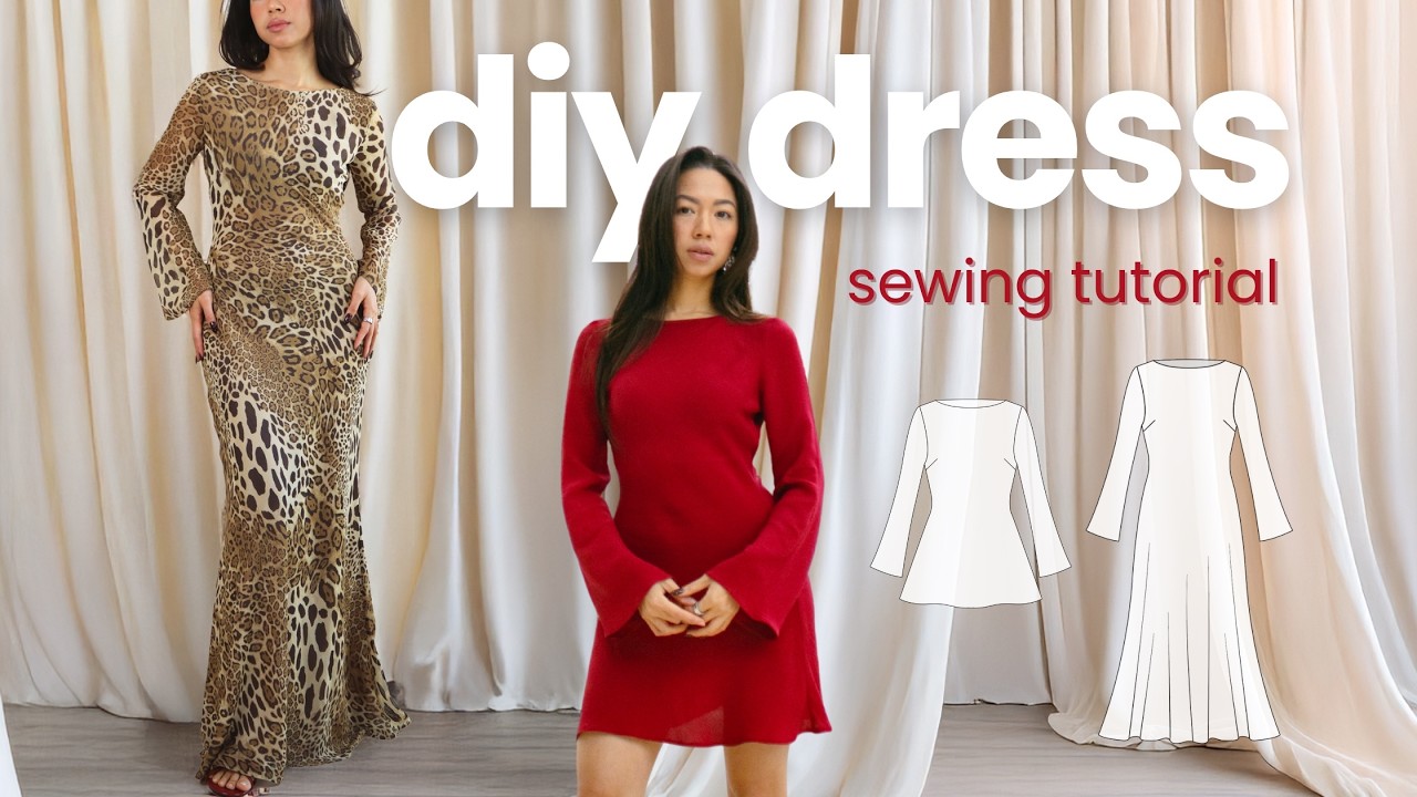 DIY Bias Cut Dress | Elegant Fit Without Zipper (sewing tutorial + pattern)