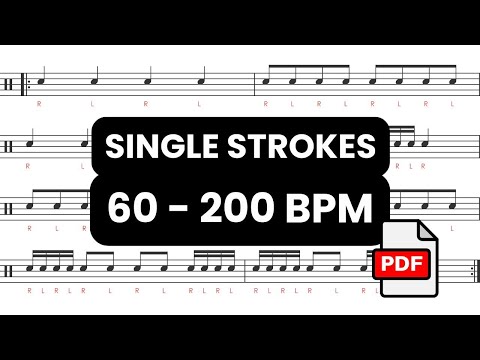 (FREE PDF in Description 📄) Improve Your Single Strokes With This Exercise! | 60 to 200 BPM