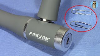 (picking 736) Picked with paper clips: FISCHER bike cable lock (bad lock)