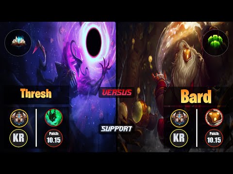 Challenger THRESH [Unsealed Spellbook] (Support) VS  BARD - Challenger KR Patch 10.15