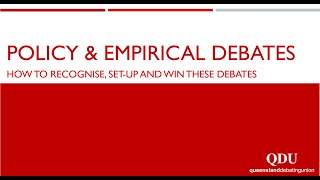 Types of Debates Part 1: Policy and Empirical Debates