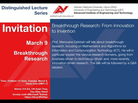 Prof. Mérouane Debbah, Breakthrough Research: From Innovation to Invention
