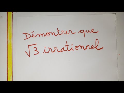 ♦️♦️DEMONTRER QUE RACINE CARRÉE DE 3 EST IRRATIONNEL. sqr(3) irrationnel par l'absurde. racine de 3