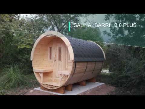 Sauna Barril  3.0 x 2.27m con calentador eléctrico 9kW
