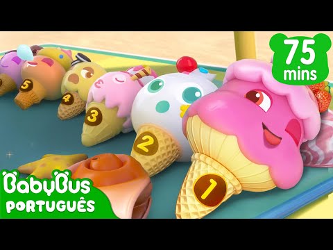 Capa de Dez Sorvetes na Praia | Aprender Números | Comida Deliciosa | Música Infantil | BabyBus Português