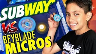 Beyblade Burst Battle! Subway Beyblades VS Beyblade Micros