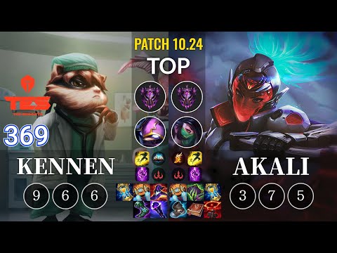 TES 369 Kennen vs Akali Top - KR Patch 10.24