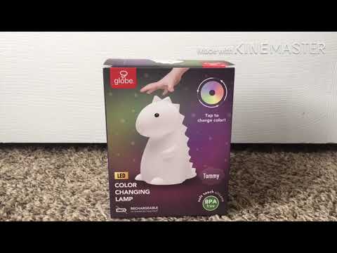 Unboxing Tommy The Dinosaur color changing lamp