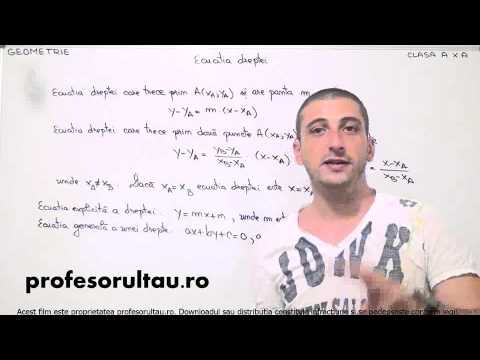 26   cls10   Geometrie   ecuatia dreptei - profesorultau.ro