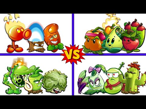 PVZ 2 - 4 SUPER Team "FIRE x PULT x ENFORCE x SPEAR" Who Will Win?