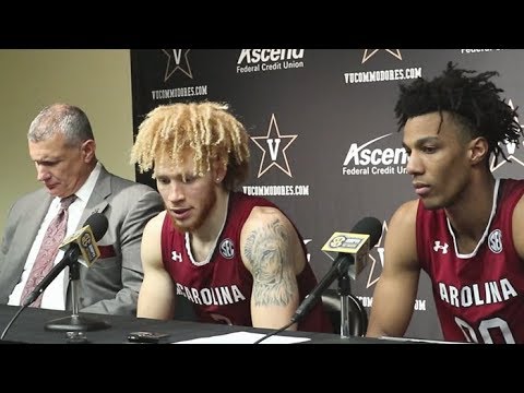 Frank Martin and South Carolina Players Vanderbilt Postgame