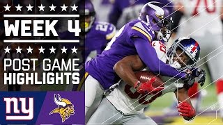 Giants vs Vikings  NFL Week 4 Game Highlights