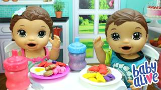 LAURINHA E FELIPINHO TOMANDO CAFÉ DA MANHÃ DE MASSINHA PLAY DOH