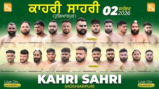 Kahri Sahri (Hoshiarpur) Kabaddi Tournament 02 Sep 2026