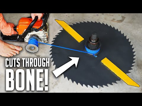 Building the World's Largest Beyblade Powered By A Chainsaw