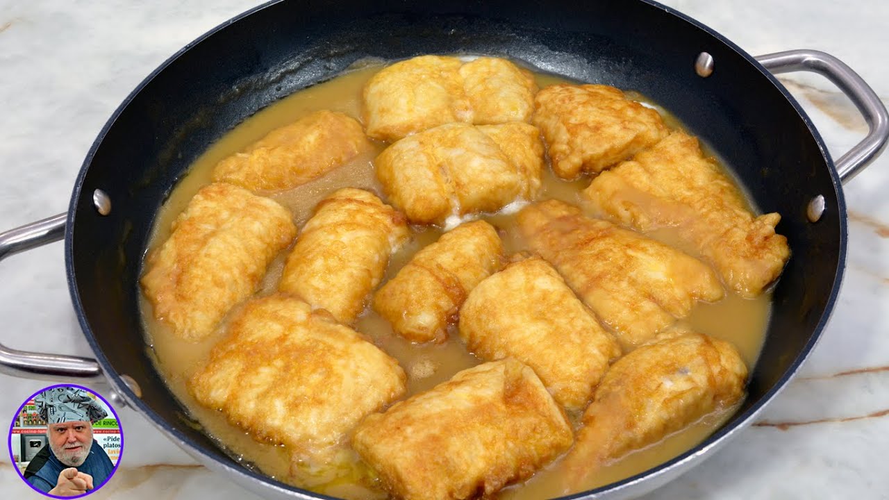 Como hacer MERLUZA A LA ROMANA con salsa de cebolla - guiso de merluza